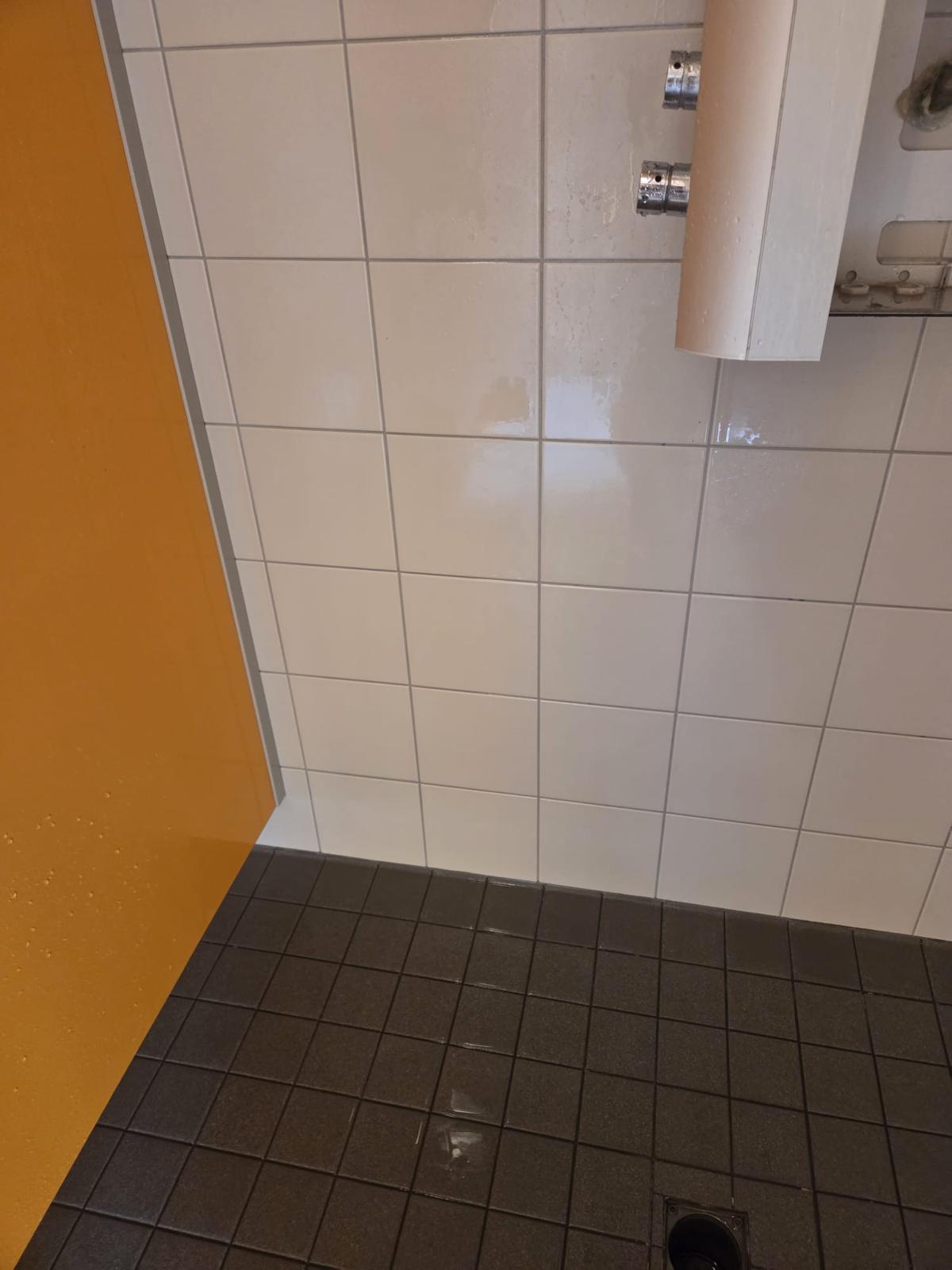 Gereinigte Duschkabine im Sanitärbereich